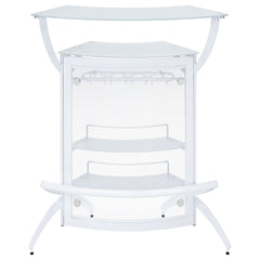 Dallas 2-shelf Curved Freestanding Home Bar Cabinet White
