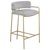 Orleans Furniture - Coaster - Comstock Upholstered Low Back Stool Grey and Gold - 182159