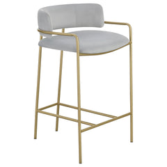 Orleans Furniture - Coaster - Comstock Upholstered Low Back Stool Grey and Gold - 182159