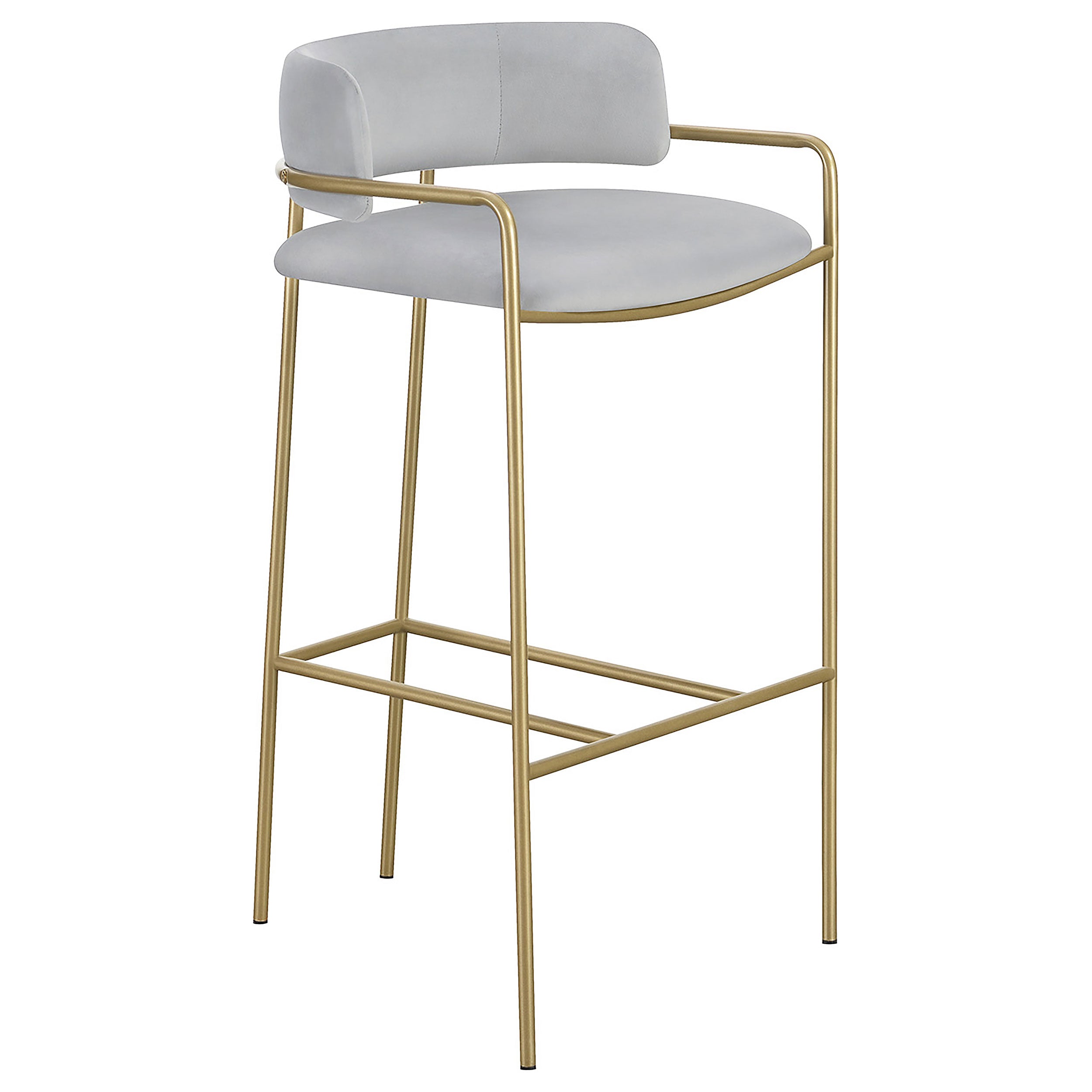 Orleans Furniture - Coaster - Comstock Upholstered Low Back Stool Grey and Gold - 182160
