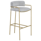 Orleans Furniture - Coaster - Comstock Upholstered Low Back Stool Grey and Gold - 182160