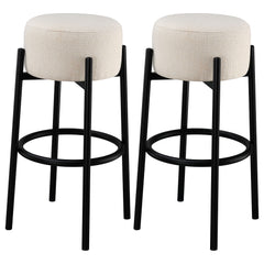 Orleans Furniture - Coaster - Leonard Upholstered Backless Bar Stool White (Set of 2) - 182176