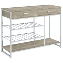 Orleans Furniture - Coaster - Melrose 2-drawer Home Bar Storage with Wine Rack Grey - 182275