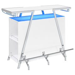 Orleans Furniture - Coaster - Araceli Freestanding LED Home Bar Cabinet White High Gloss - 182355