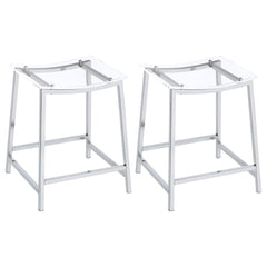 Orleans Furniture - Coaster - Jovani Acrylic Backless Counter Stool Chrome (Set of 2) - 182358