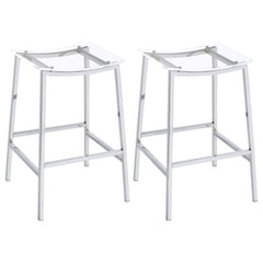 Orleans Furniture - Coaster - Jovani Acrylic Backless Bar Stool Chrome (Set of 2) - 182359