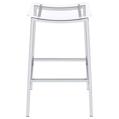 Jovani Acrylic Backless Bar Stool Chrome (Set of 2)