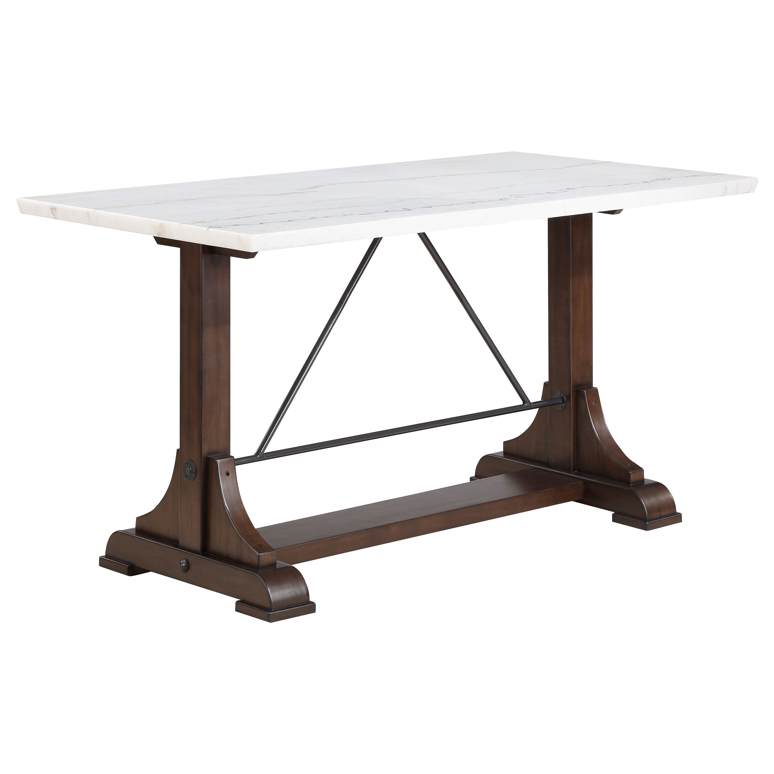 Orleans Furniture - Coaster - Aldrich 66-inch Marble Top Counter Height Dining Table White - 182438