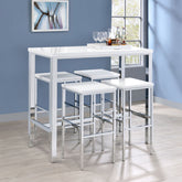 Orleans Furniture - Coaster - Natividad 5-piece Pub Height Bar Table Set White High Gloss - 182525