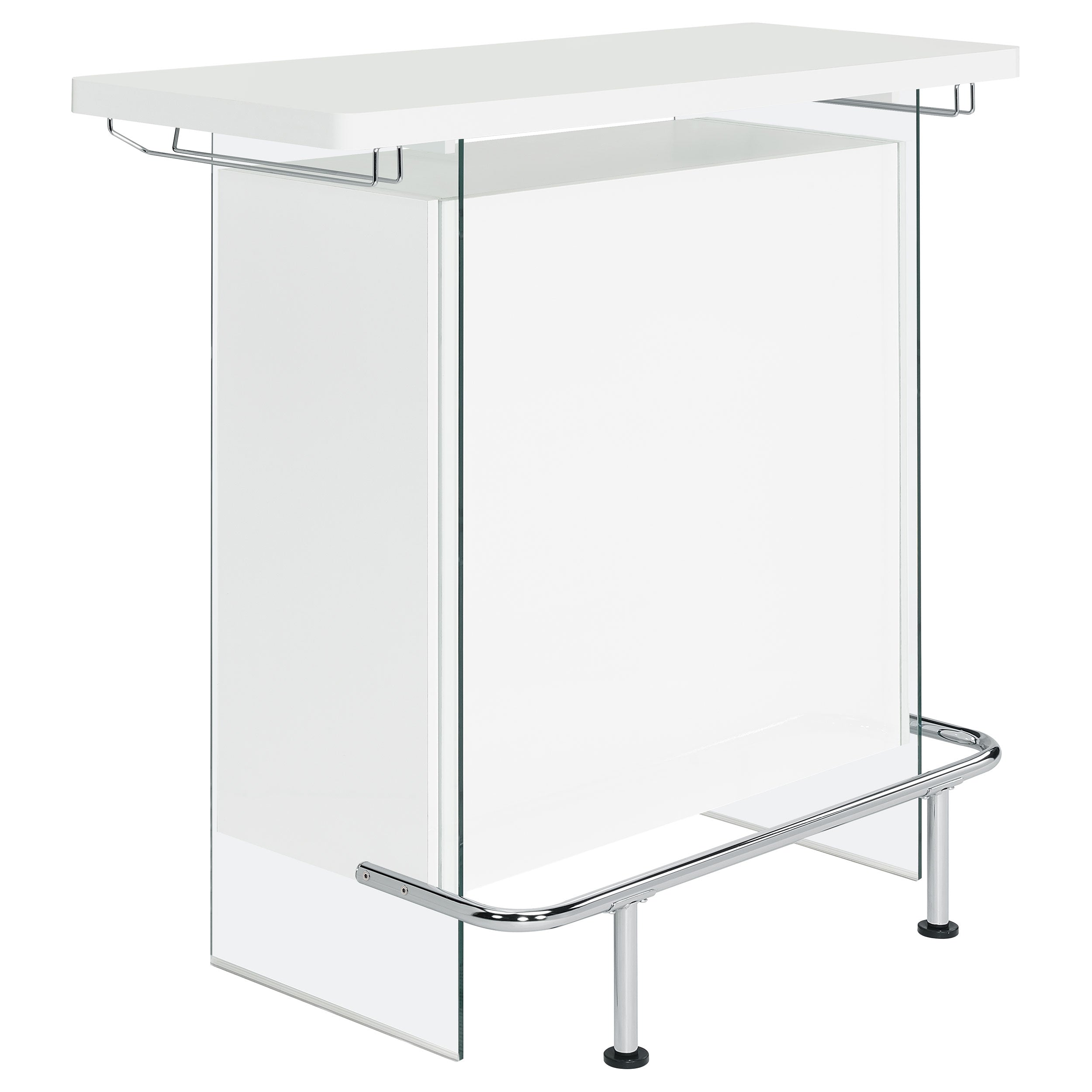 Orleans Furniture - Coaster - Acosta Freestanding Home Bar Wine Cabinet White High Gloss - 182632