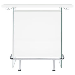 Acosta Freestanding Home Bar Wine Cabinet White High Gloss