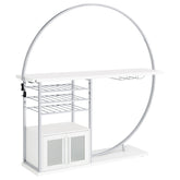 Orleans Furniture - Coaster - Risley 2-door Circular LED Home Bar Cabinet White High Gloss - 182798
