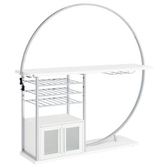 Orleans Furniture - Coaster - Risley 2-door Circular LED Home Bar Cabinet White High Gloss - 182798