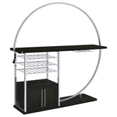 Orleans Furniture - Coaster - Risley 2-door Circular LED Home Bar Cabinet Dark Charcoal - 182799