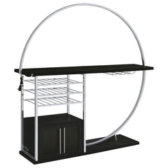 Orleans Furniture - Coaster - Risley 2-door Circular LED Home Bar Cabinet Dark Charcoal - 182799