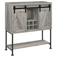 Orleans Furniture - Coaster - Claremont Sliding Door Home Bar Wine Cabinet Grey Driftwood - 183038