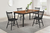 Orleans Furniture - Coaster - Hollyoak 5-piece Rectangular Dining Set Walnut and Black - 183041-S5