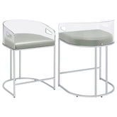 Orleans Furniture - Coaster - Thermosolis Clear Acrylic Counter Chair Chrome (Set of 2) - 183405