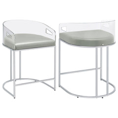 Orleans Furniture - Coaster - Thermosolis Clear Acrylic Counter Chair Chrome (Set of 2) - 183405
