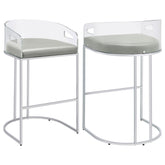 Orleans Furniture - Coaster - Thermosolis Clear Acrylic Bar Chair Chrome (Set of 2) - 183406