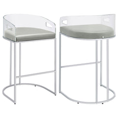 Orleans Furniture - Coaster - Thermosolis Clear Acrylic Bar Chair Chrome (Set of 2) - 183406
