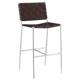 Orleans Furniture - Coaster - Adelaide Upholstered Pub Height Bar Stool Brown and Chrome - 183584