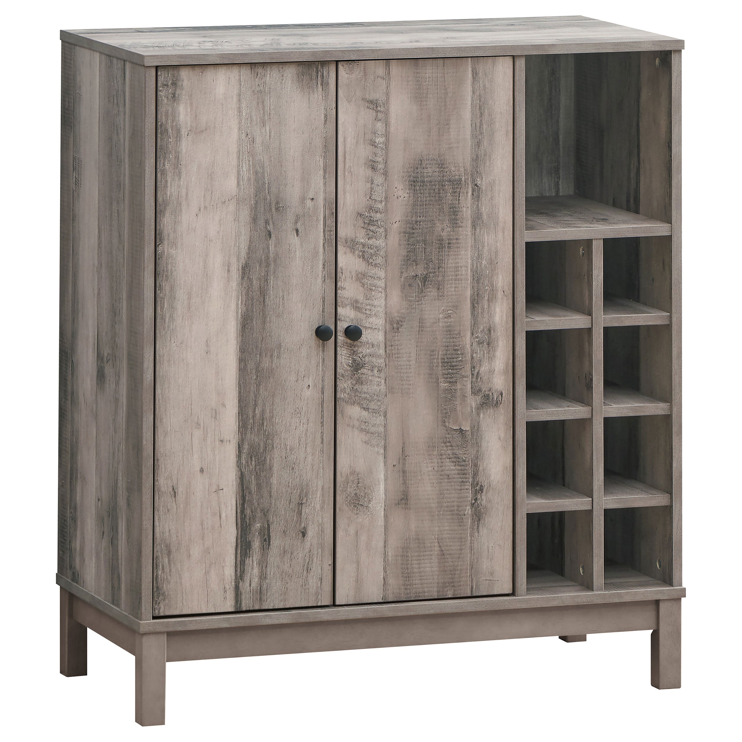 Orleans Furniture - Coaster - Cheyenne 2-door Home Bar Wine Cabinet Weathered Acacia - 183600
