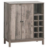 Orleans Furniture - Coaster - Cheyenne 2-door Home Bar Wine Cabinet Weathered Acacia - 183600
