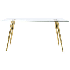 Gilman Rectangular 64-inch Glass Top Dining Table Gold