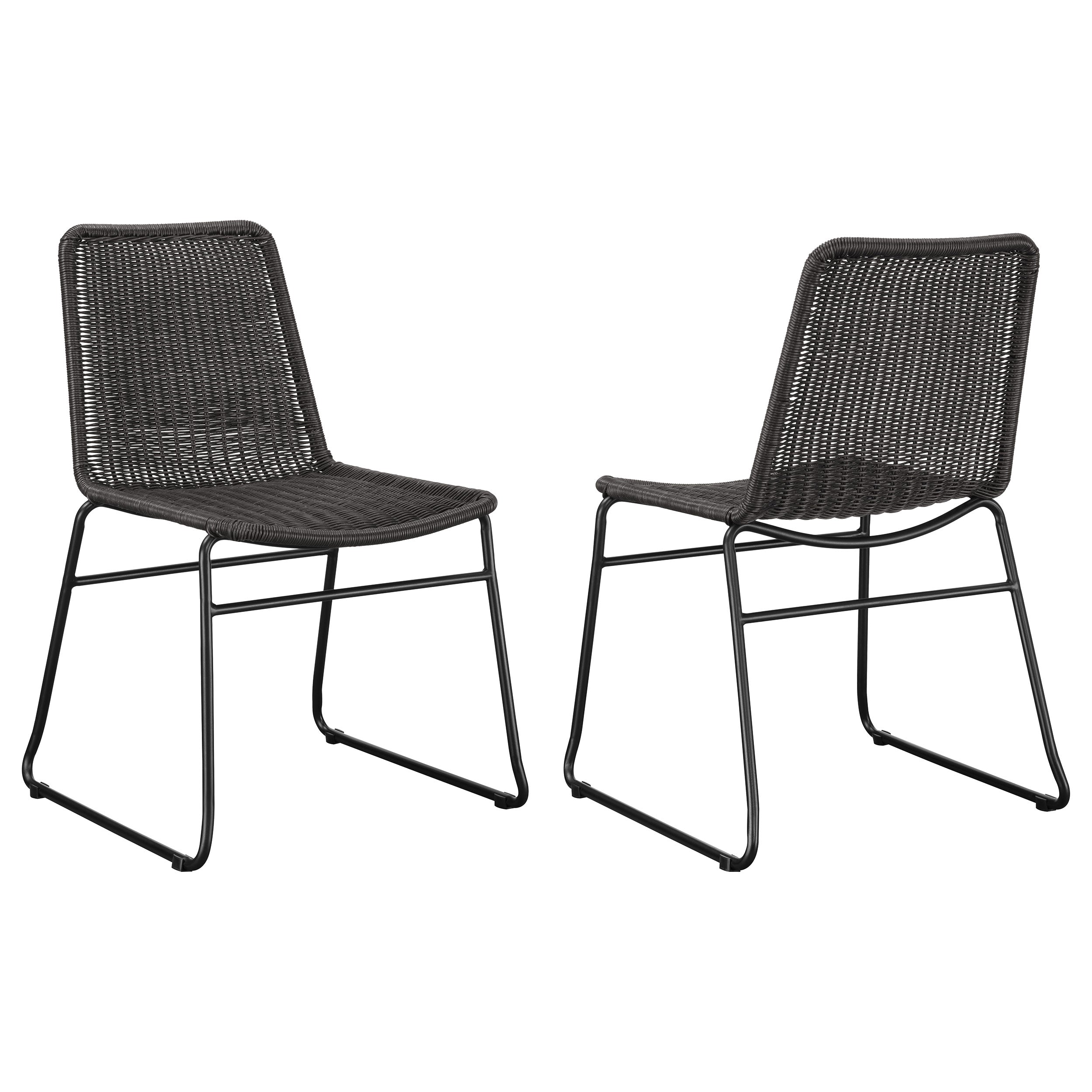 Orleans Furniture - Coaster - Dacy Faux Rattan Metal Dining Side Chair Brown (Set of 2) - 192032