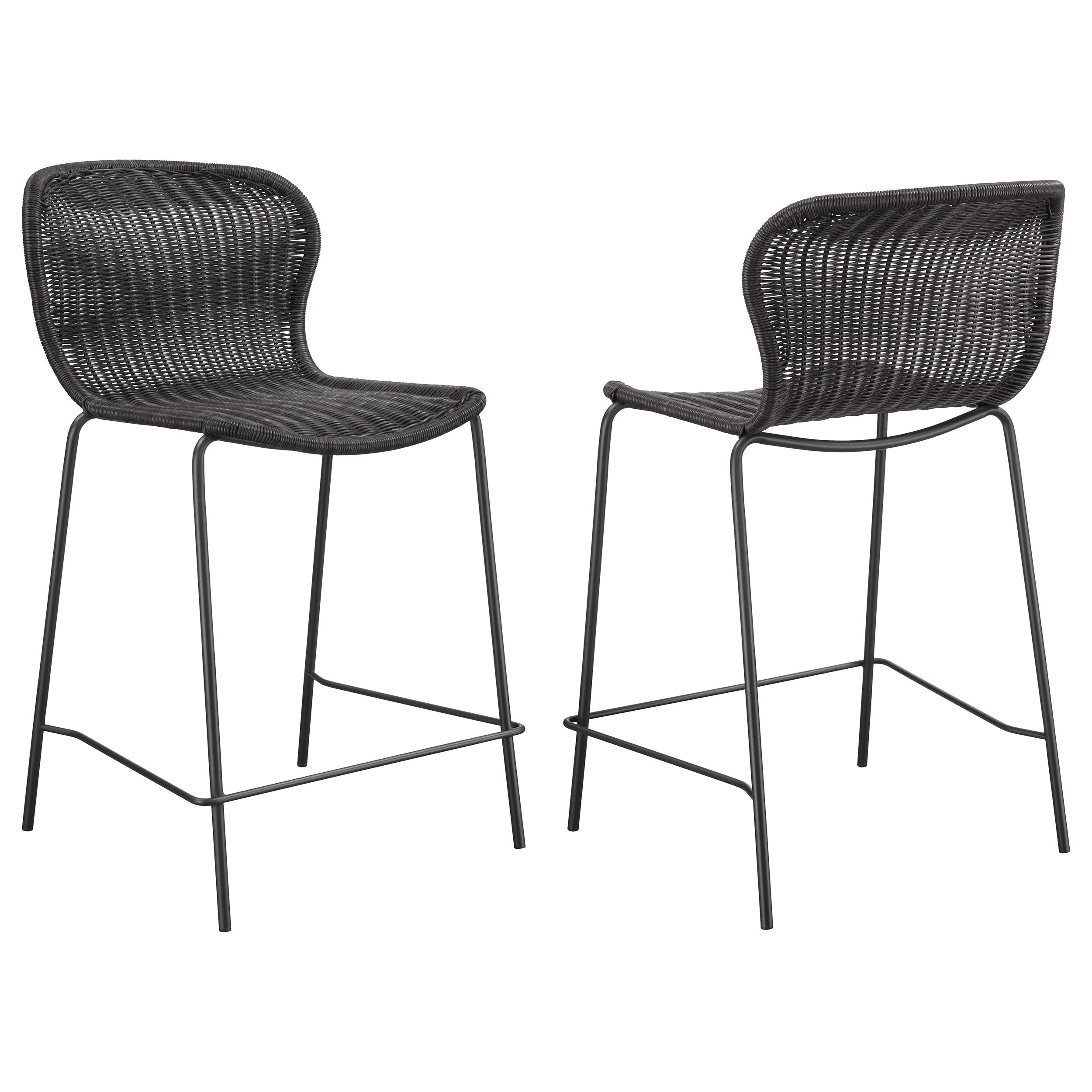 Orleans Furniture - Coaster - Mckinley Faux Rattan Metal Counter Chair Brown (Set of 2) - 192039