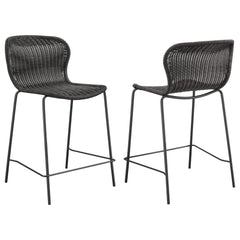 Orleans Furniture - Coaster - Mckinley Faux Rattan Metal Counter Chair Brown (Set of 2) - 192039