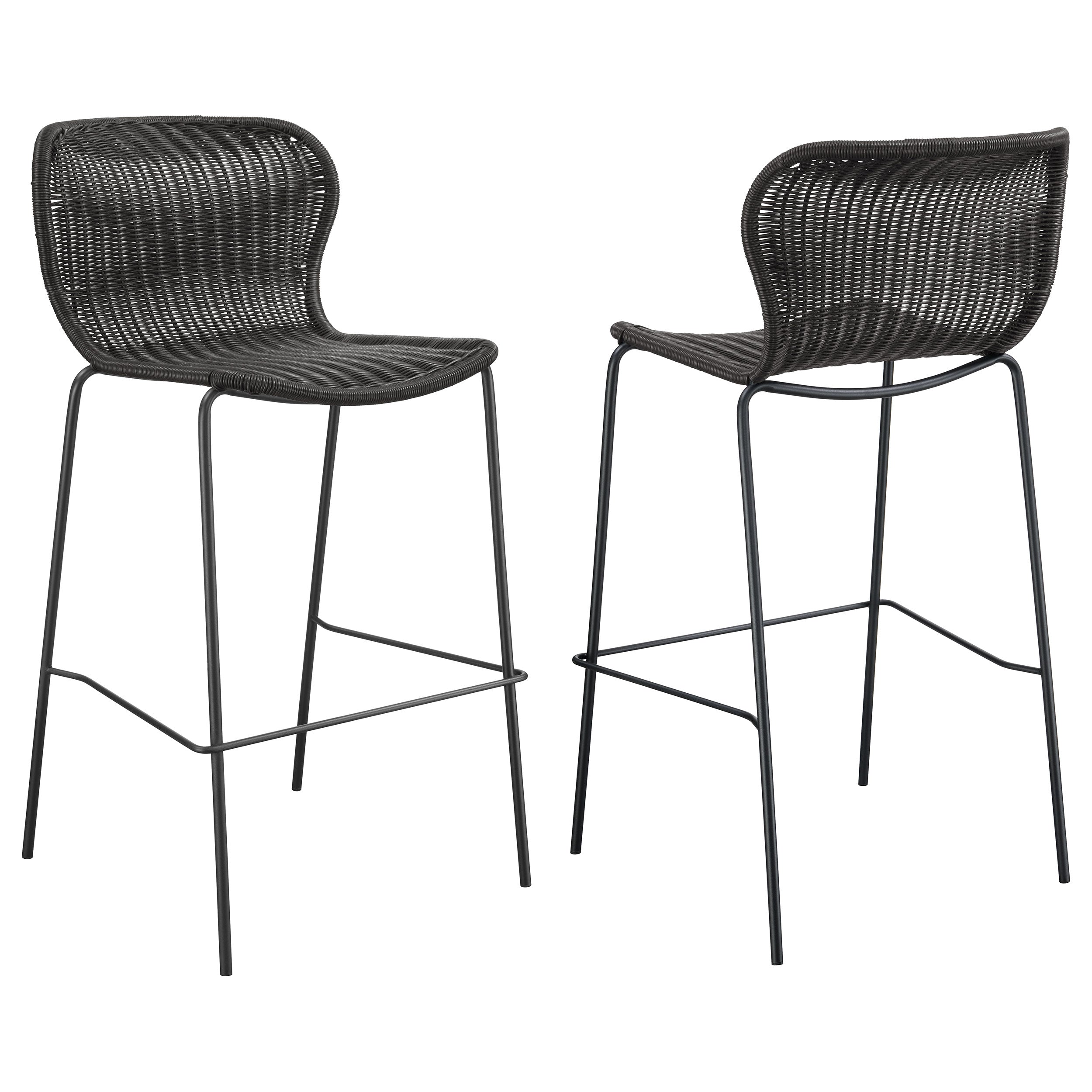 Orleans Furniture - Coaster - Mckinley Faux Rattan Metal Bar Chair Brown (Set of 2) - 192040
