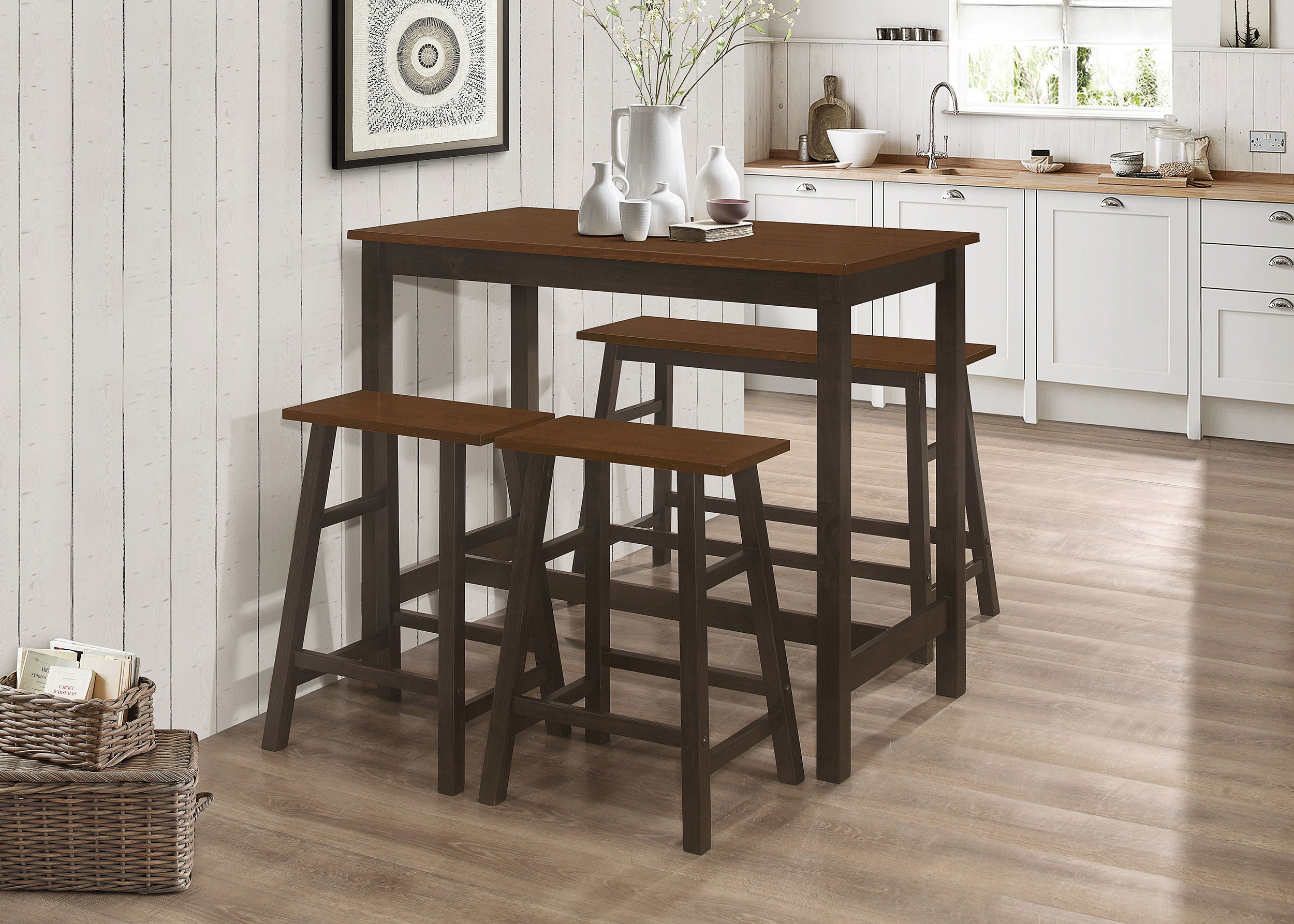 Orleans Furniture - Coaster - Connie 4-piece Counter Height Set Chestnut and Dark Brown - 192090