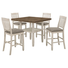 Sarasota 5-piece Drop Leaf Counter Dining Set Rustic Cream