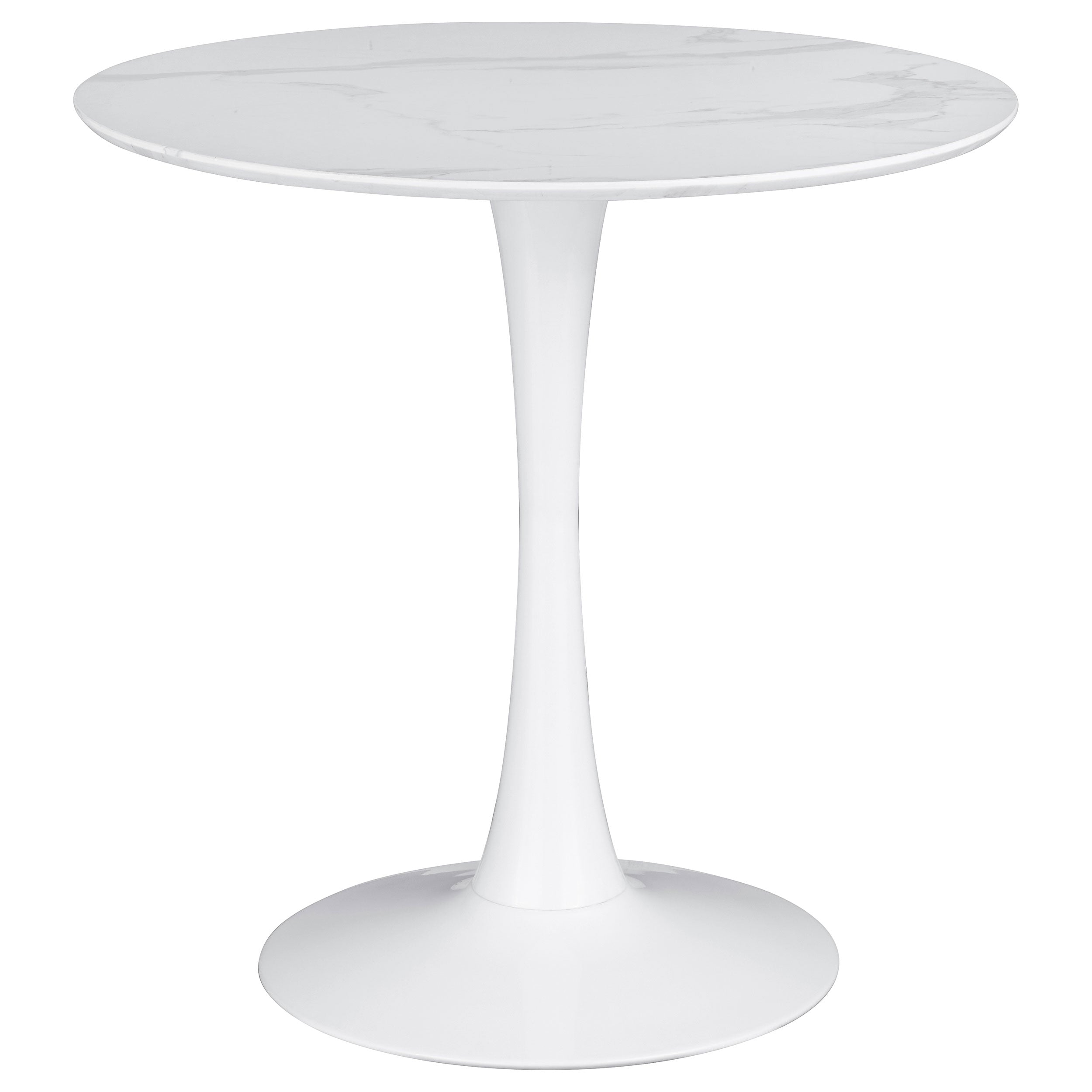 Orleans Furniture - Coaster - Arkell Round 30-inch Faux Marble Top Dining Table White - 193041
