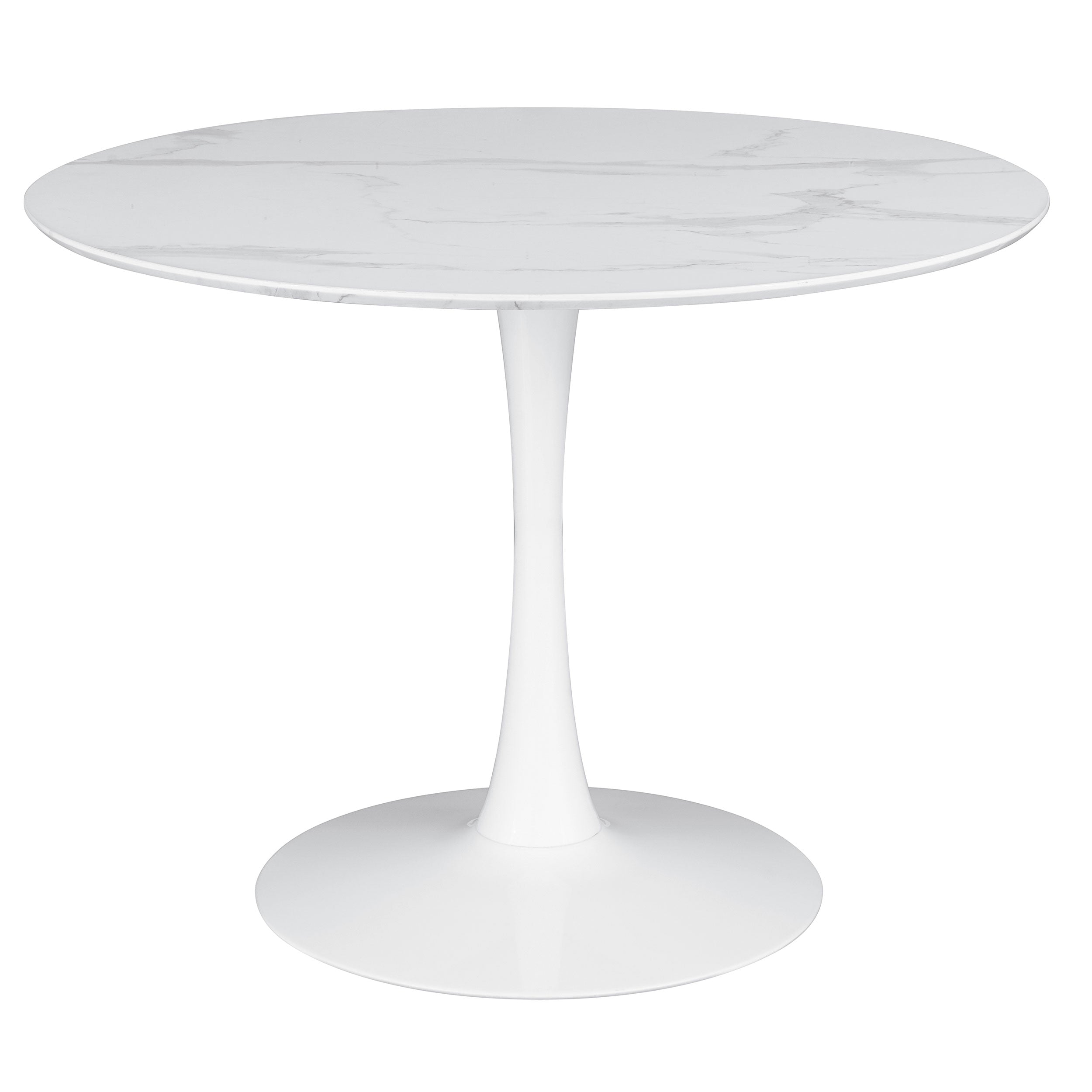 Orleans Furniture - Coaster - Arkell Round 40-inch Faux Marble Top Dining Table White - 193051