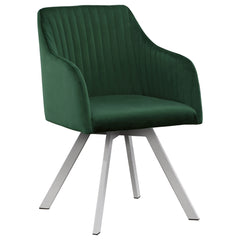 Orleans Furniture - Coaster - Arika Velvet Upholstered Swivel Dining Arm Chair Green - 193372GRN