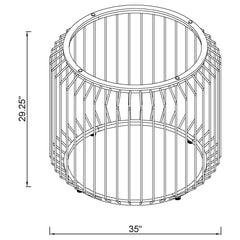 Veena Round Metal Dining Table Base Chrome