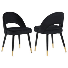 Orleans Furniture - Coaster - Lindsey Upholstered Dining Side Chair Black (Set of 2) - 193562