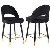 Orleans Furniture - Coaster - Lindsey Velvet Upholstered Counter Chair Black (Set of 2) - 193569