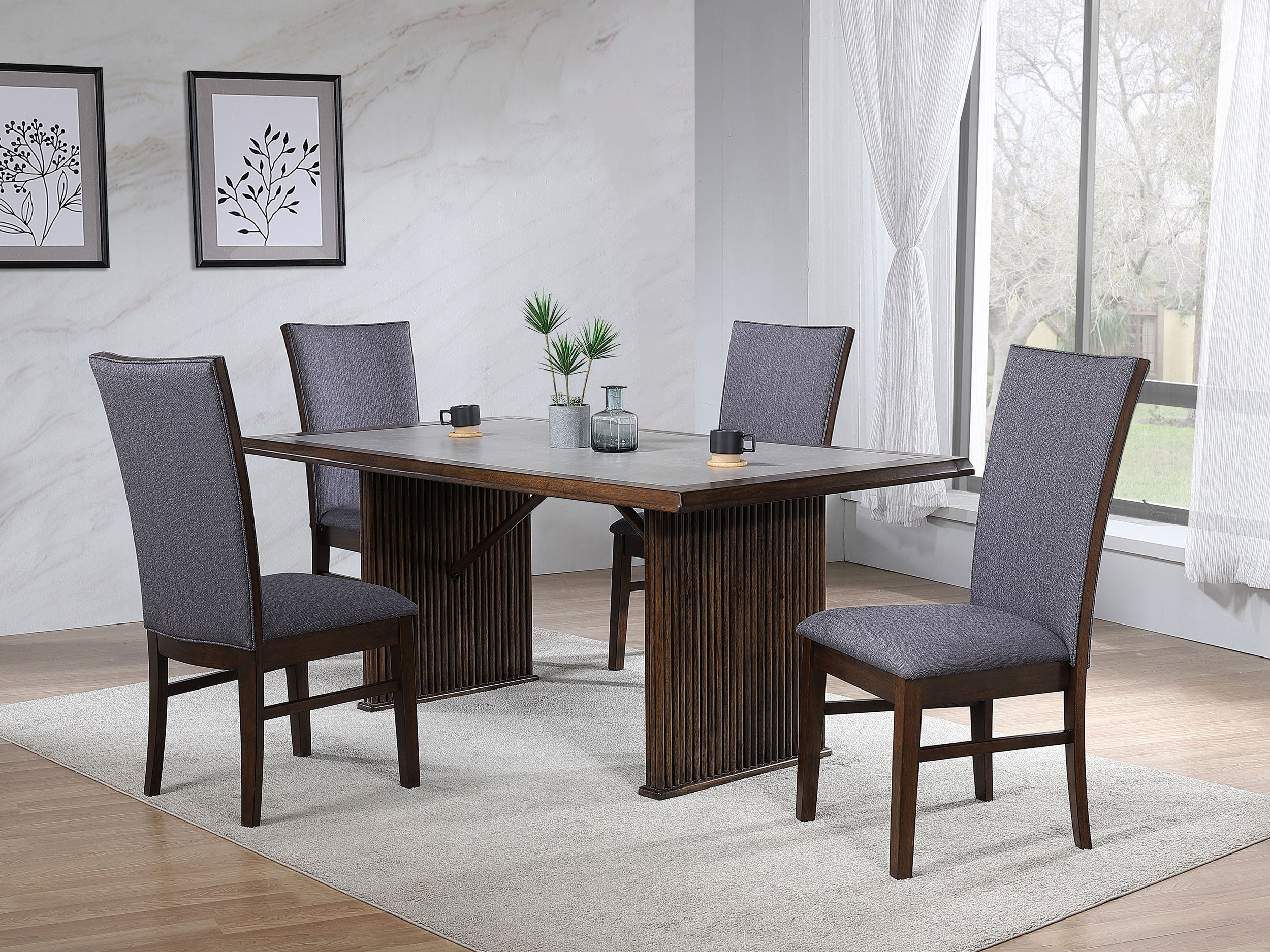 Orleans Furniture - Coaster - Sherwood 5-piece Rectangular Dining Table Set Brown - 193591-S5