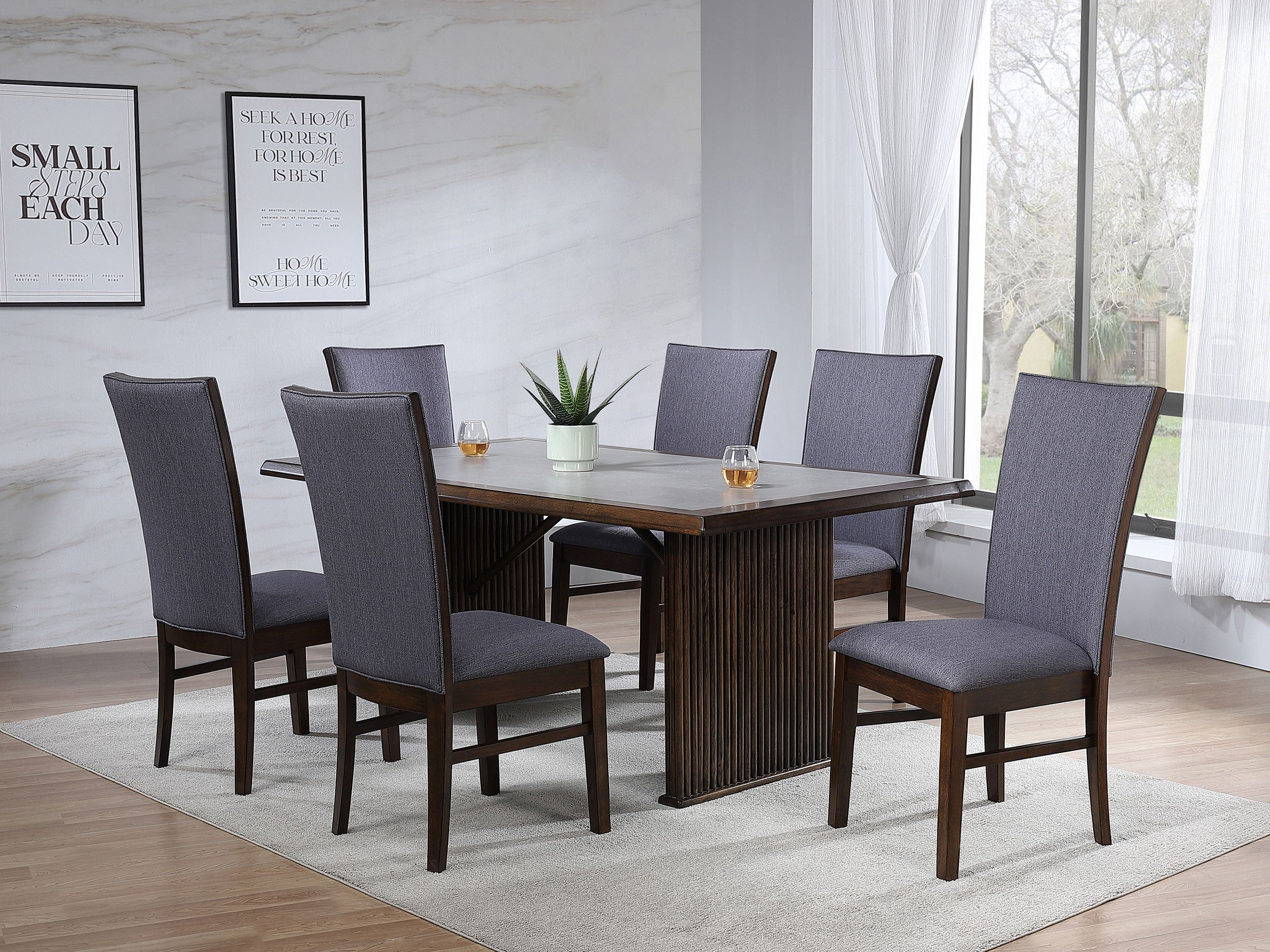 Orleans Furniture - Coaster - Sherwood 7-piece Rectangular Dining Table Set Brown - 193591-S7