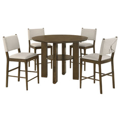 Ottowa 5-piece Round Counter Height Dining Room Set Brown