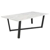 Orleans Furniture - Coaster - Mayer Rectangular 87-inch Faux Marble Dining Table White - 193781