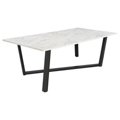 Orleans Furniture - Coaster - Mayer Rectangular 87-inch Faux Marble Dining Table White - 193781