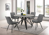 Orleans Furniture - Coaster - Neil 5-piece Round Dining Table Set Concrete Gunmetal - 193801-S5