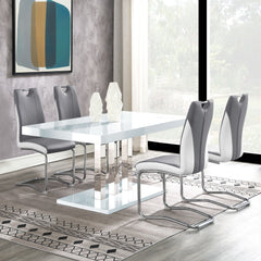 Orleans Furniture - Coaster - Brooklyn 5-piece Rectangular Dining Set White High Gloss - 193811-S5