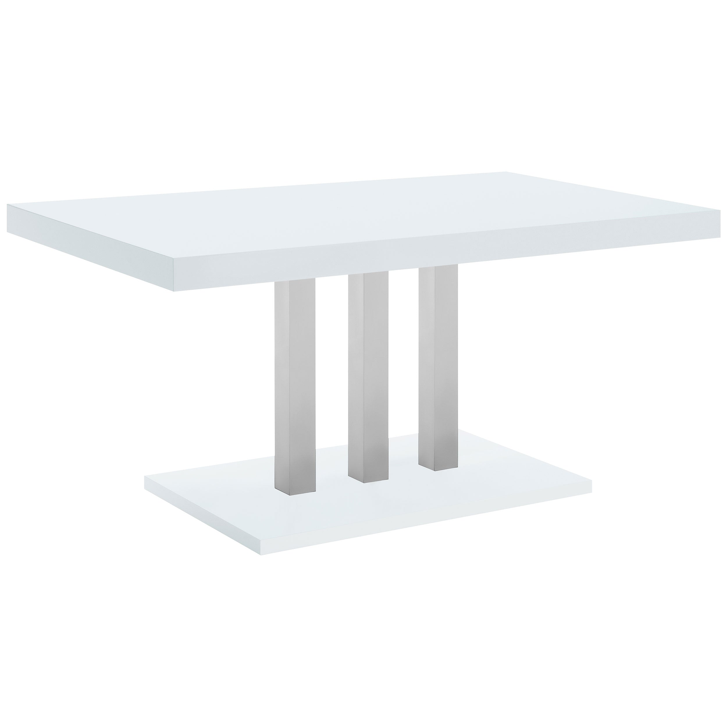 Orleans Furniture - Coaster - Brooklyn Rectangular 63-inch Dining Table White High Gloss - 193811