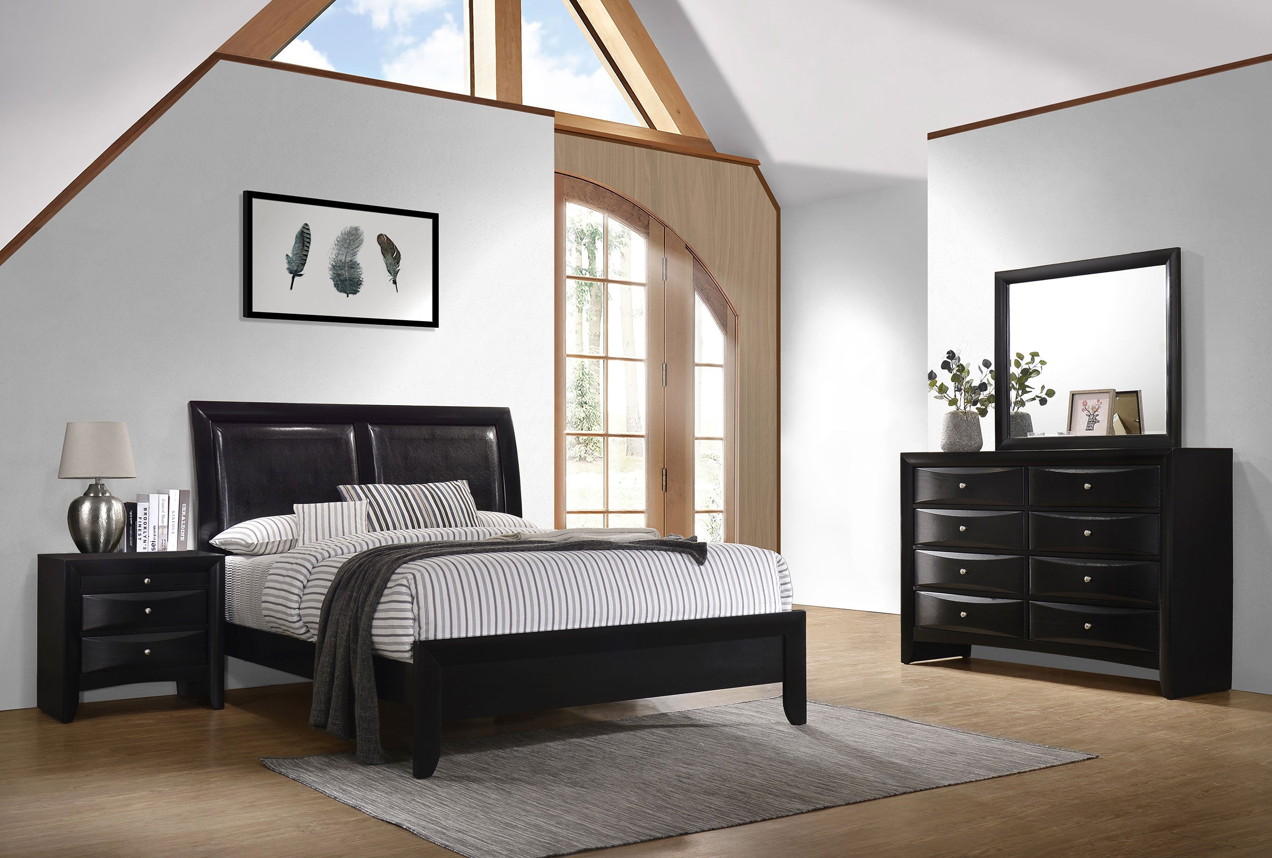 Orleans Furniture - Coaster - Briana 4-piece California King Bedroom Set Black - 200701KW-S4
